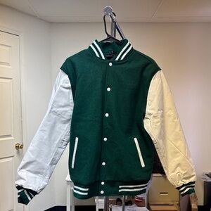 Green and White Varsity Jacket